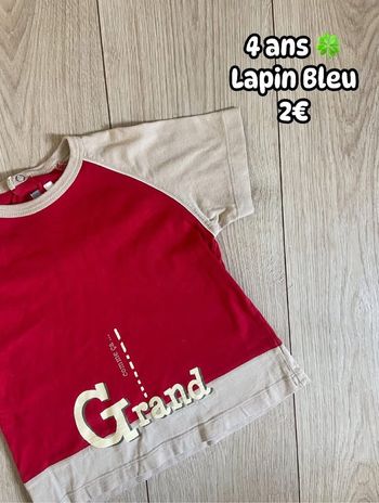 T-shirt 🍀 4 ans 🍀 Lapin Bleu