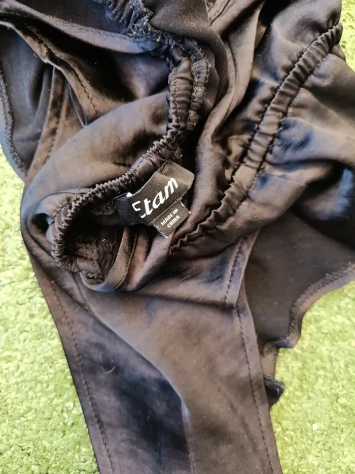 Pyjama body nuit satin noir Etam taille S - photo numéro 6