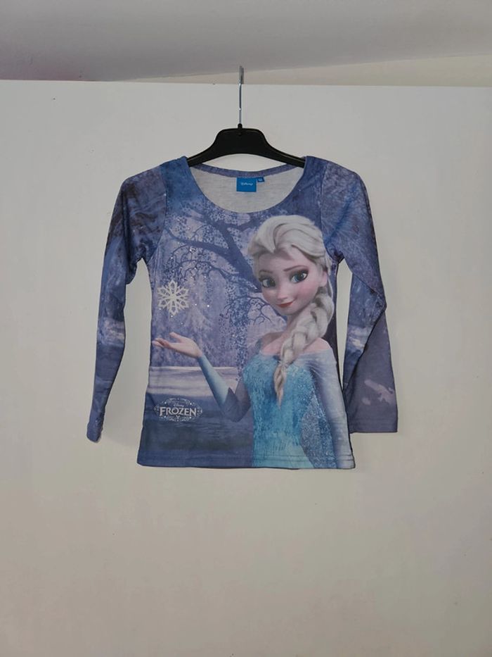 Tee-shirt manche longue disney reine des neiges 6 ans