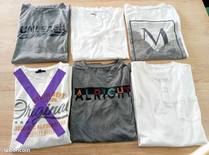 Lot 5 t-shirts garçon 16 ans - Très bon état - photo numéro 1
