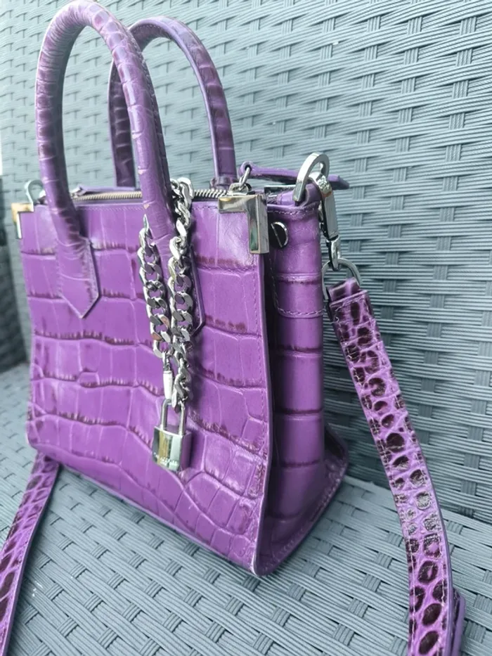 Sac a main avec bandoulière cuir ming The kooples violet - photo numéro 2