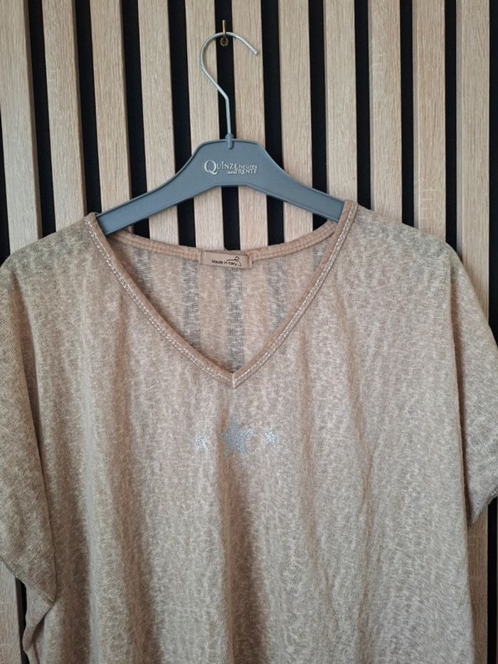 Blouse fluide beige Taille unique - photo numéro 5