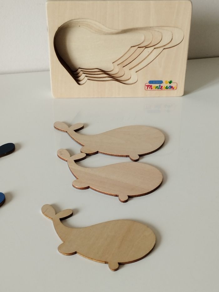 Jeu puzzle 3 D baleine Montessori - photo numéro 6