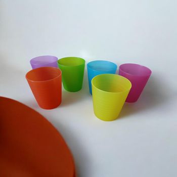 lot de 6 gobelets plastique colorés