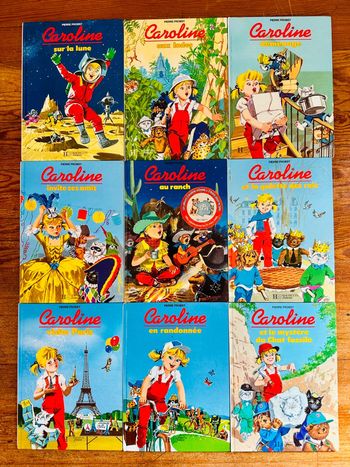 Lot de 9 livres albums bd Caroline complètes Pierre Probst Hachette vintage