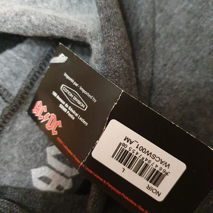 Sweat-shirt AC/DC gris taille L avec capuche et poche centrale - photo numéro 7