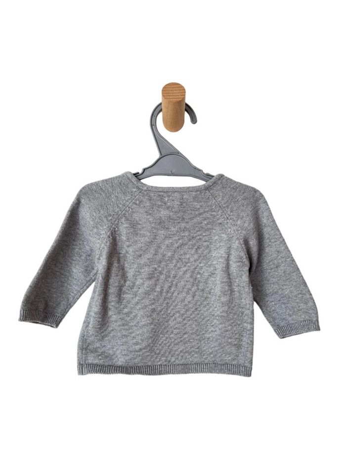 Gilet fin gris effet cache-coeur - Pat et Ripaton 3 mois - photo numéro 3