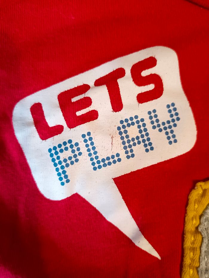 Tee-shirt rouge manches longues - motif robot - photo numéro 3