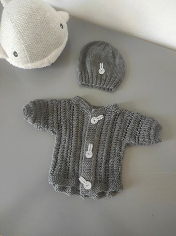 Veste et bonnet tricoté - Naissance
