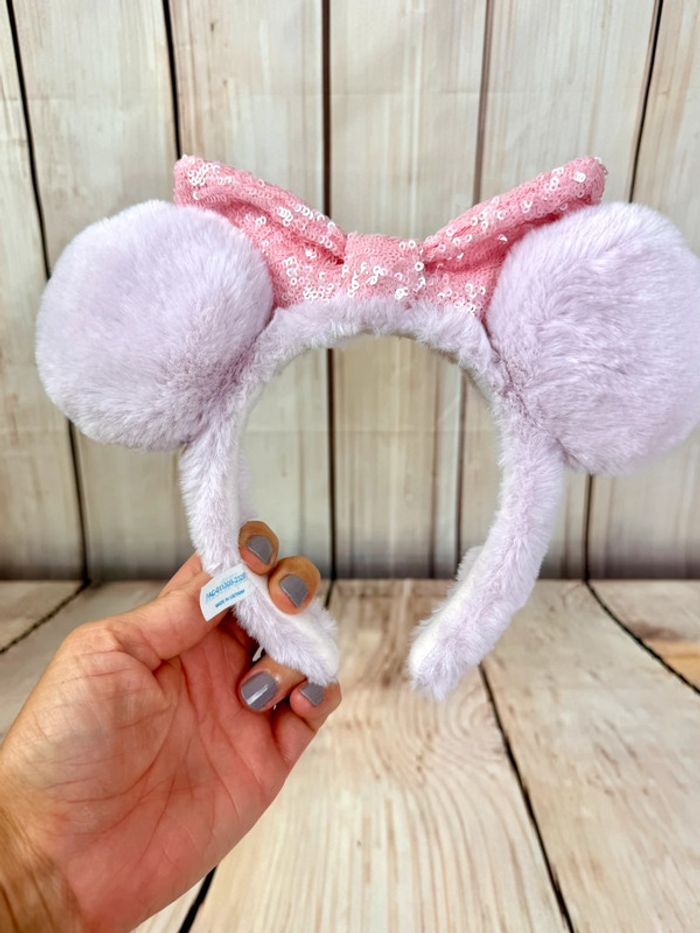 Ears (serre tête) oreilles de Minnie en fausse fourrure et sequins rose pink Tokyo Disneyland - photo numéro 2