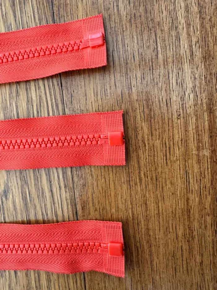 Lot de 3 Fermetures éclair zip séparables de 5 mm, couleur ton sur ton, 75 cm Delrin - photo numéro 2