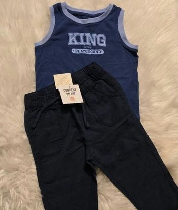 🥰😍💙Ensemble debardeur et pantalon fluide 36mois/3ans garçon 😍💙🥰