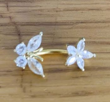 Piercing nombril papillon et étoile doré TEMU