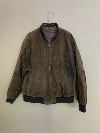Veste Blouson en cuir Véritable touché Daim TL