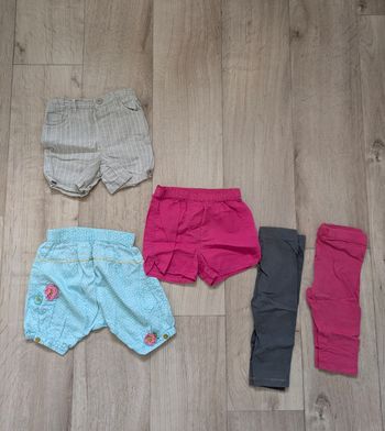 Lot 3 shorts, 2 leggings été 9 Mois 71cm