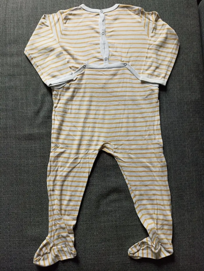 Pyjama coton rayé Petit Bateau 24m en TBE - photo numéro 2