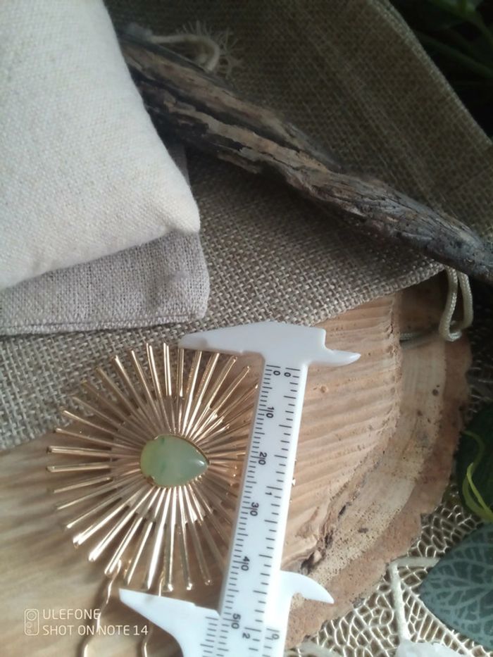 Barrette cheveux pierre naturelle aventurine - photo numéro 2