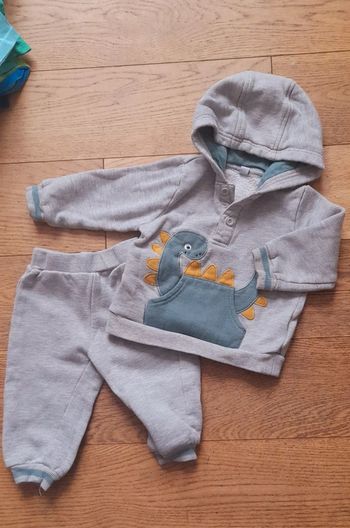 Pull sweat et pantalon survetement garcon dinosaure 12 mois coton