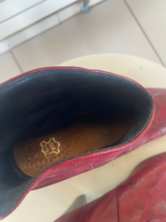Bottines cuir rouge 41 - photo numéro 2
