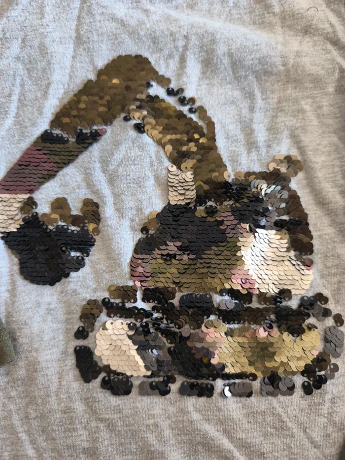 Tee shirt manches longues à sequins taille 6 ans sans marque - photo numéro 2