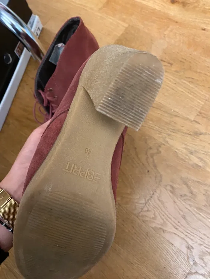 bottines à talons esprit en daim taille 40 - photo numéro 3