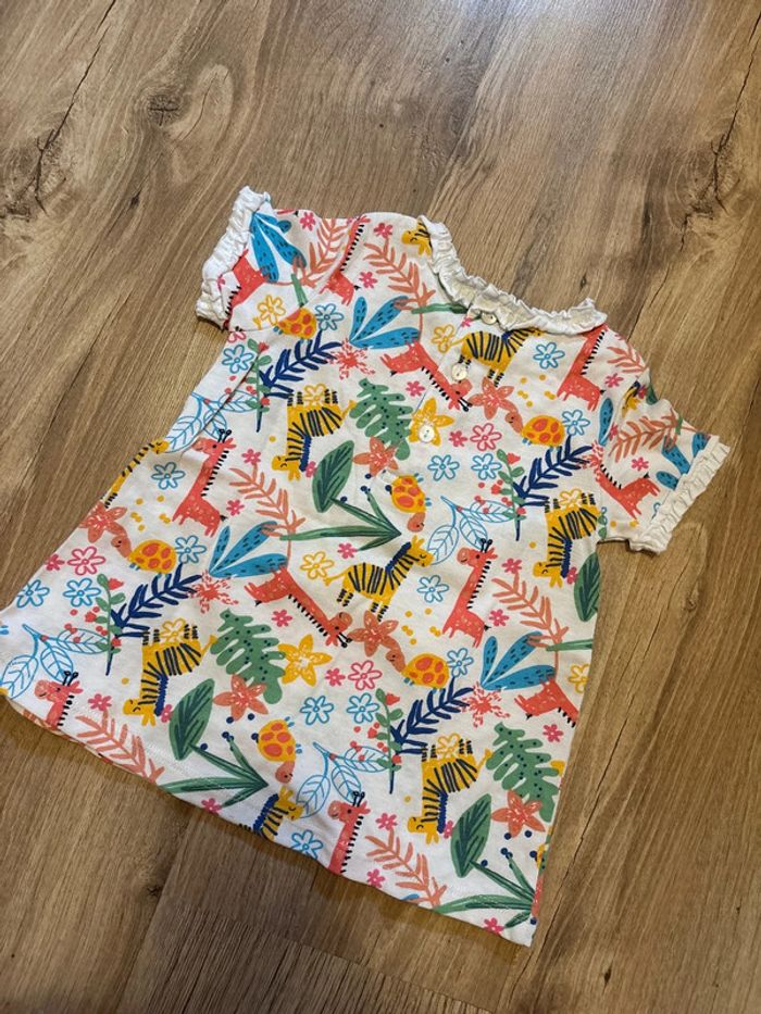 T-shirt manches courtes girafes 12 mois - photo numéro 5