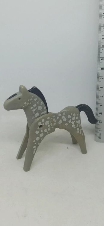 Cheval indien gris à pois playmobil