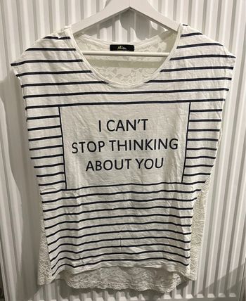 T-shirt marinière avec dentelle dans le dos