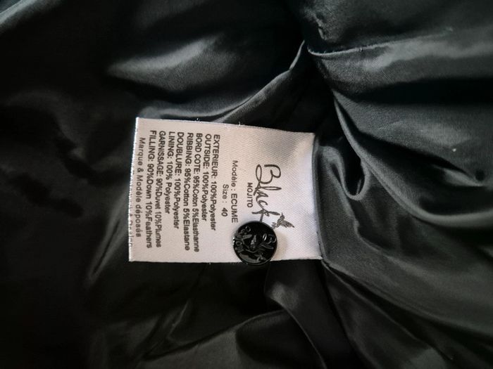 Manteau noir capuche amovible taille 40 Black mojito - photo numéro 5