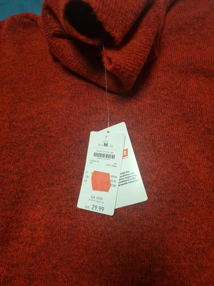 Robe pull chaude col roulé bordeaux – Taille M / 38 – Takko Fashion - photo numéro 3