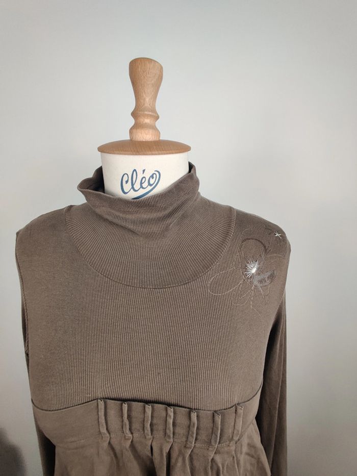 Robe à volants marron Cop Copine 40 - photo numéro 3