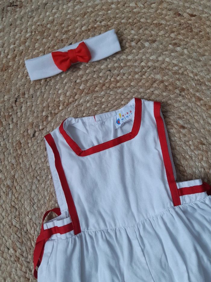 Barboteuse blanche et rouge avec bandeau Kids Minis 74 cm - photo numéro 2