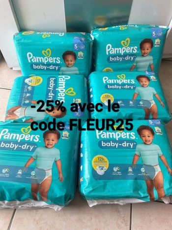 Lot de six pack couche pampers taille 5