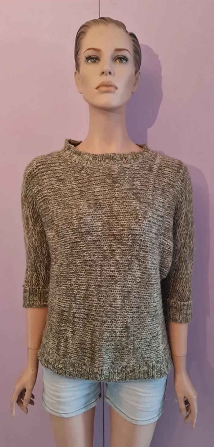 Pull en laine femme kaki
