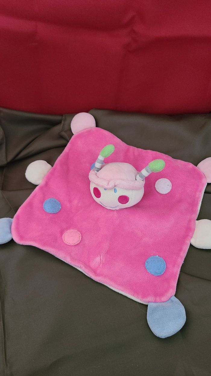 Doudou plat coccinelle rose pois Dodo d'amour MGM - photo numéro 2