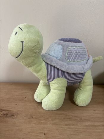 Doudou peluche tortue vert violet noukie s