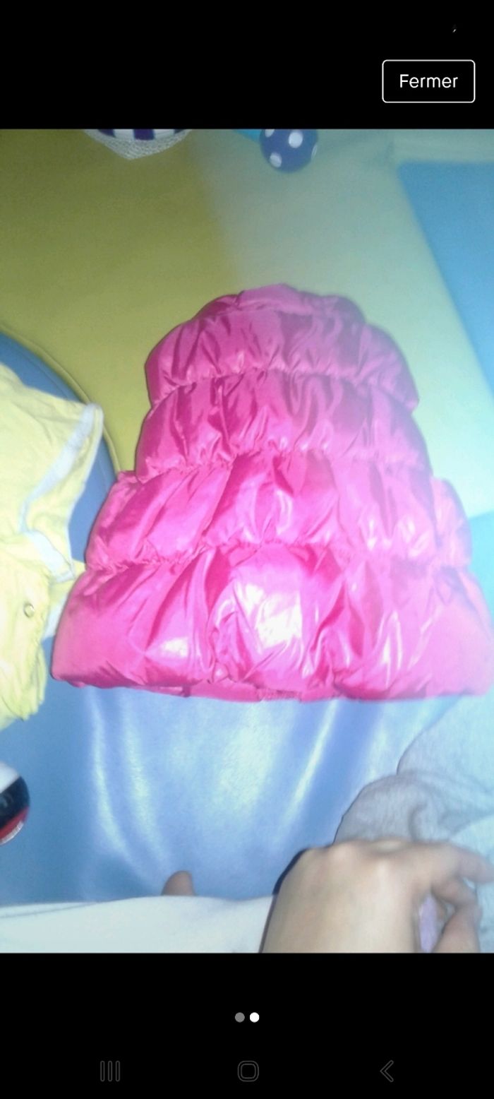 Doudoune manteau rose sans manche - photo numéro 2