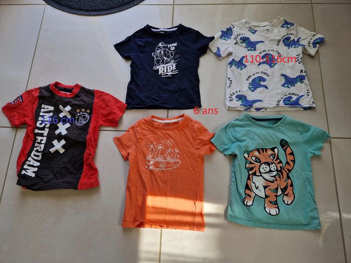 5 T- shirts manche courte 6 ans et 110-116cm