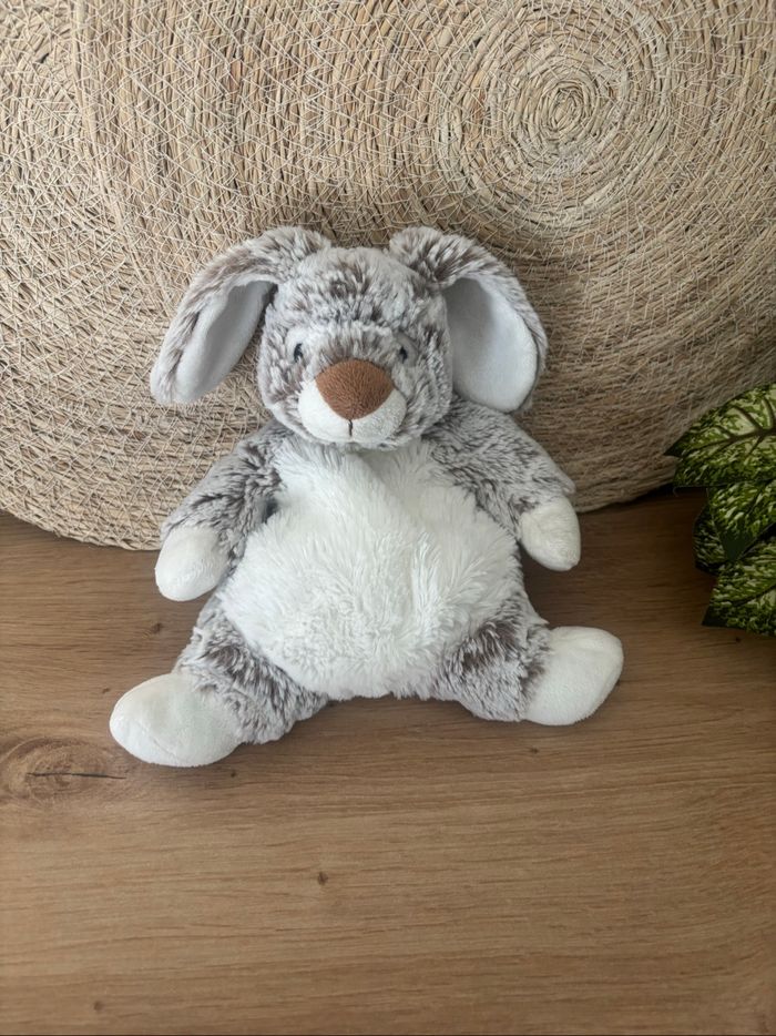 Doudou lapin Marron blanc nicotoy simba