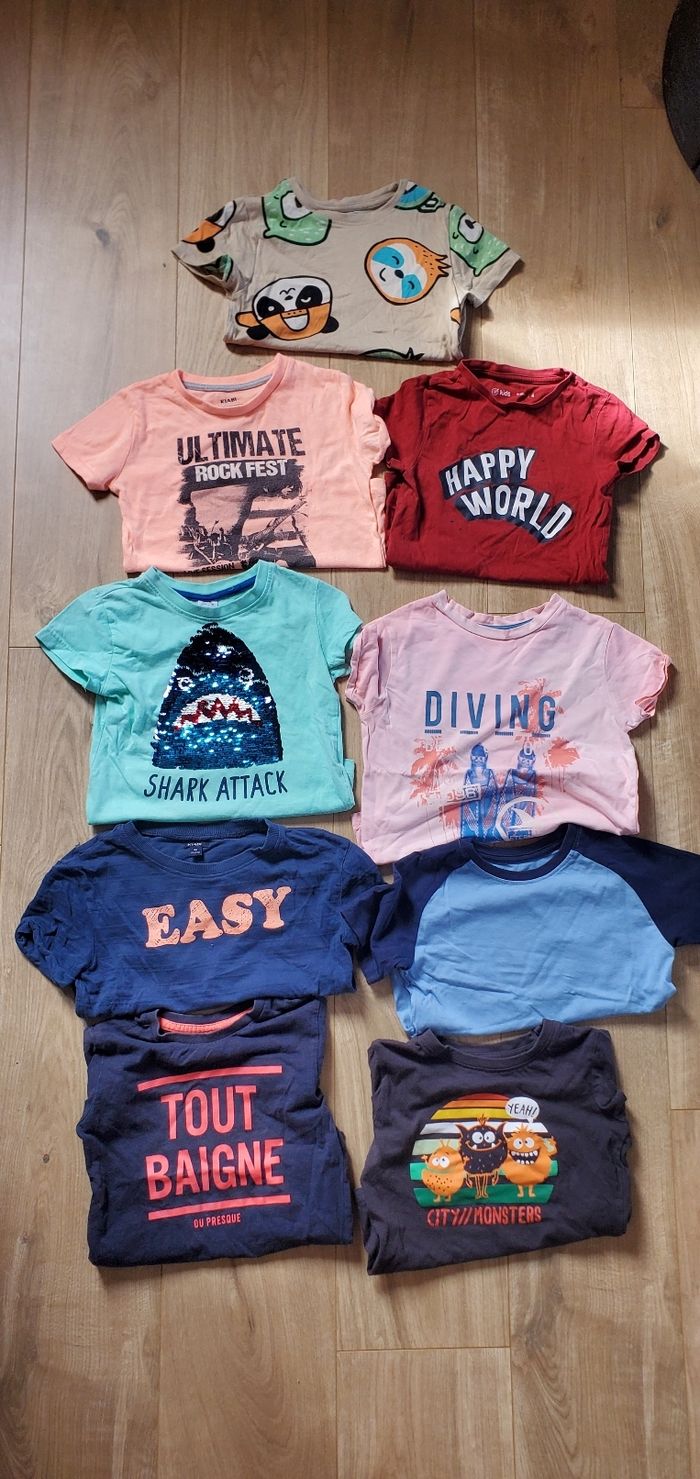 lot 4 ans : t-shirts manches courtes+ pyjamas-shorts - photo numéro 8