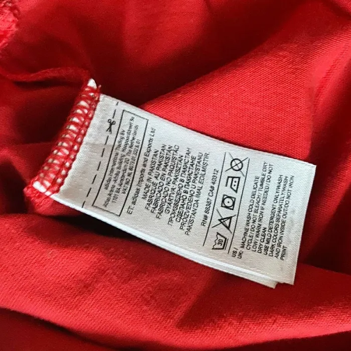 Adidas Classic Red/Rouge T-Shirt Vintage Logo Homme Exclusive Sport Mode Y2K (Taille L) - photo numéro 7