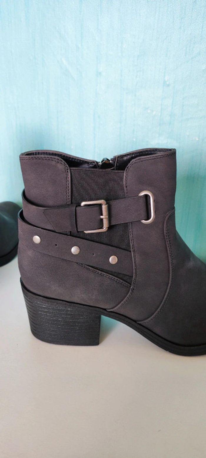 Bottines à talons nubuck 38 - photo numéro 7