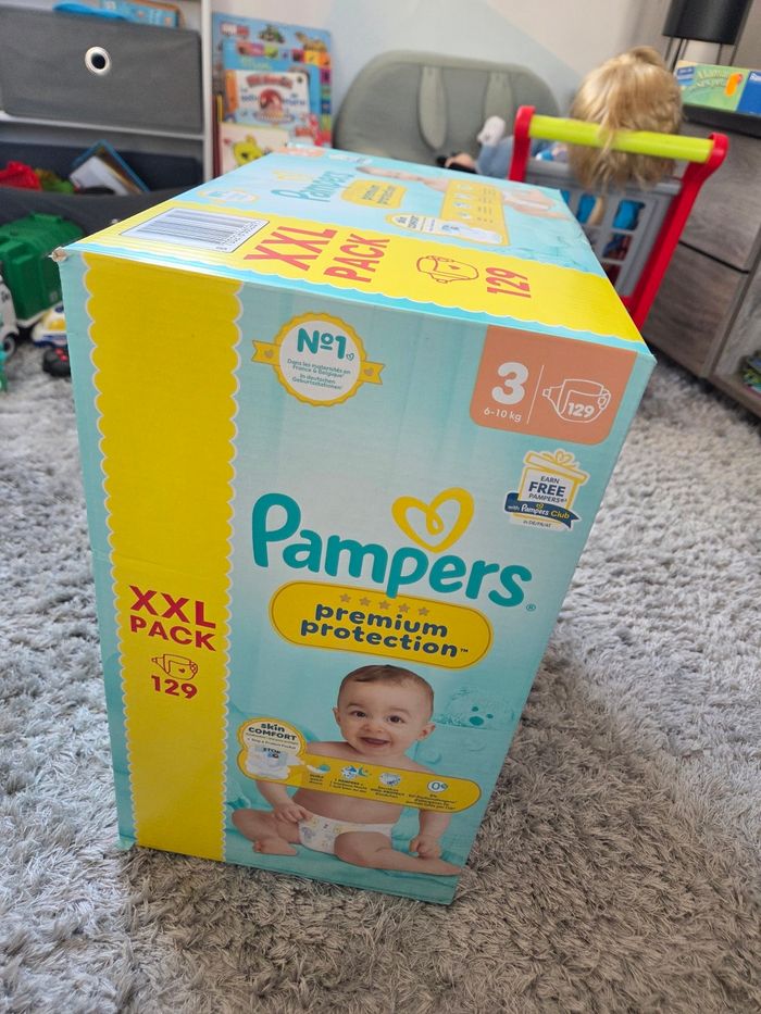Pack couches pampers taille 3 t3 neuf 129 couches XXL - photo numéro 2