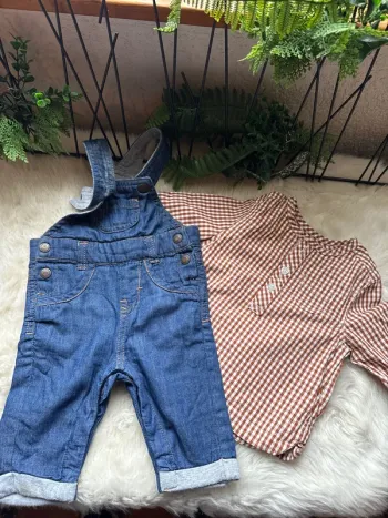 Chemise et salopette - garçon 3 mois