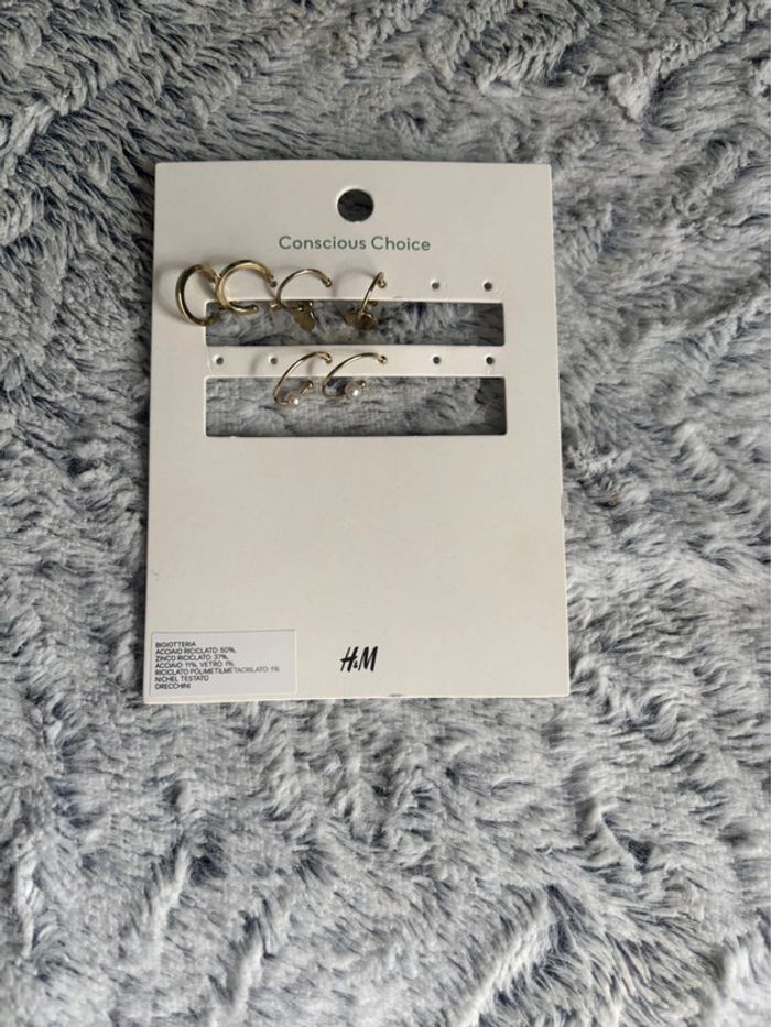 Lot de 3 boucles d’oreilles dorées créoles h&m