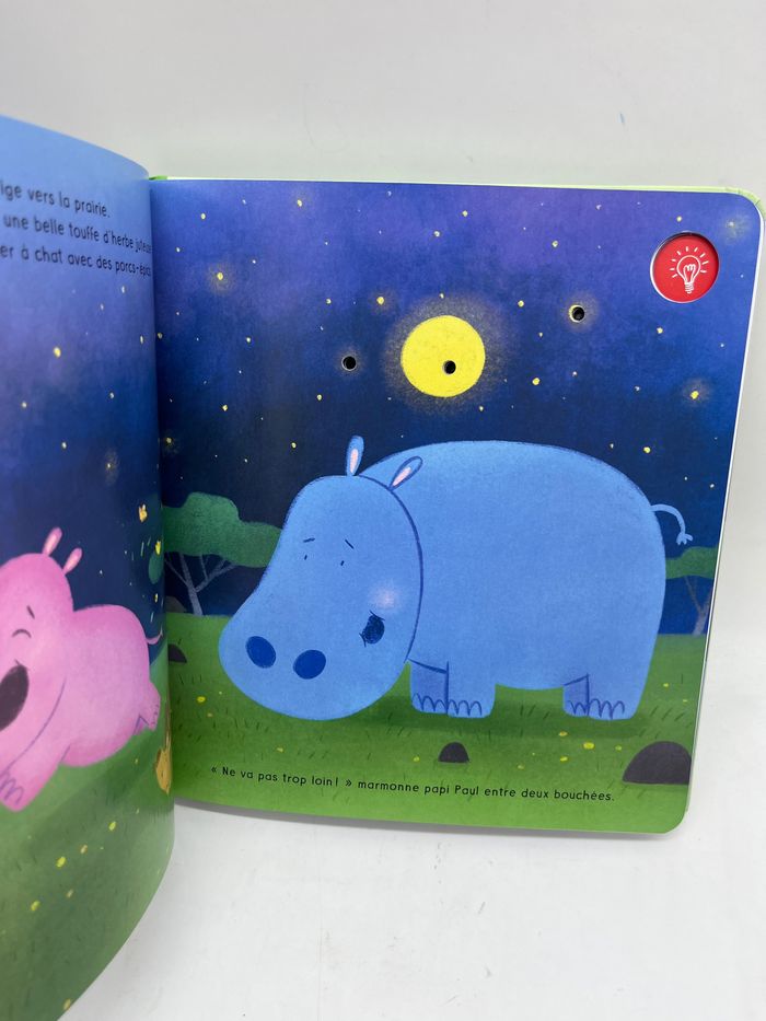 Livre histoire Bonne nuit mes petites étoiles  modèle le petit hippopotame livre lumineux tam tam edition Neuf - photo numéro 2