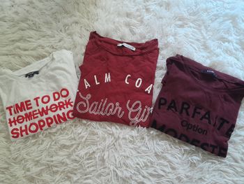 Lots 2 pulls manche longue + t-shirt taille M