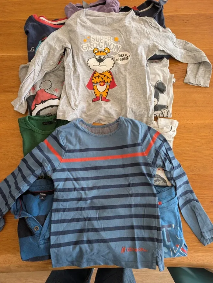 Lot 12 tee-shirts manches longues 5 ans garçon - photo numéro 7