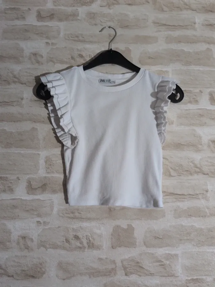 Ensemble Zara – Top blanc & short vert – Taille M - photo numéro 2