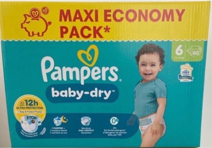 1 carton de couches Pampers taille 6